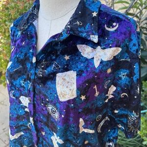 Midnight Hour Velvet Whimsigoth Crop Button Up